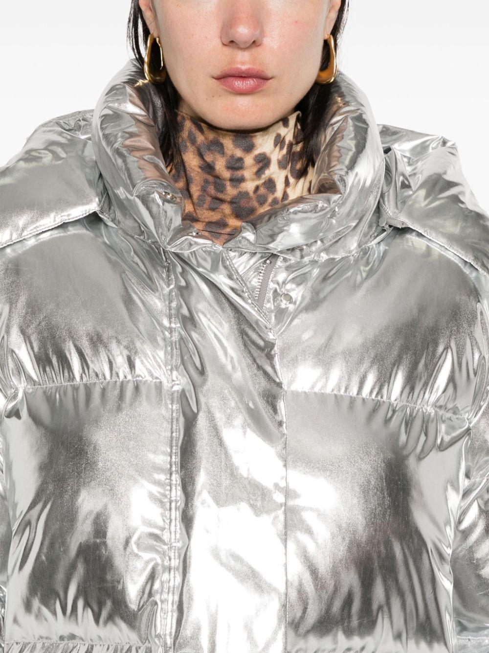 metallic puffer jacket Product Image