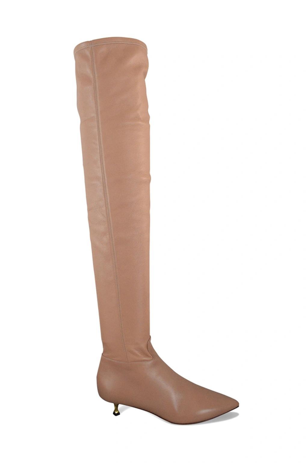 Twisted Heel Over-the-knee Boots In Pink product image