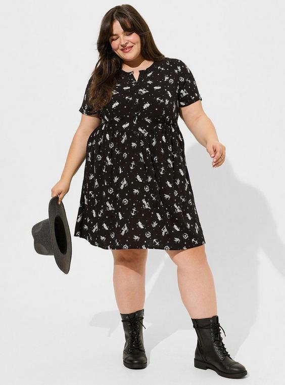 Mini Rayon Slub Button Front Fit N Flare Dress Product Image