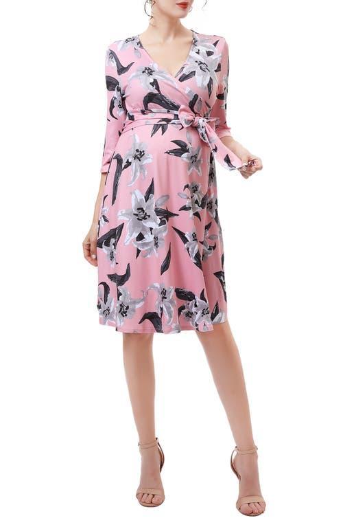 Kimi and Kai Gracie Floral Faux Wrap Maternity Dress Product Image