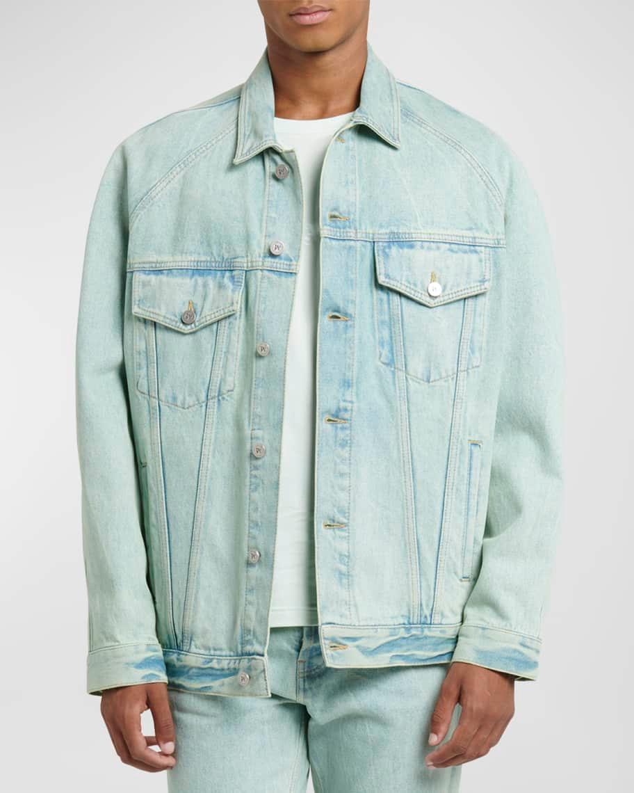 Mens Overdyed Logo Loose Denim Jacket Product Image