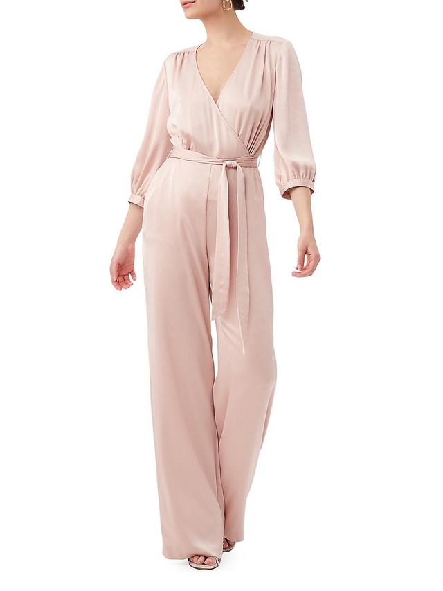 Womens Mineral Wide-Leg Satin Jumpsuit Product Image