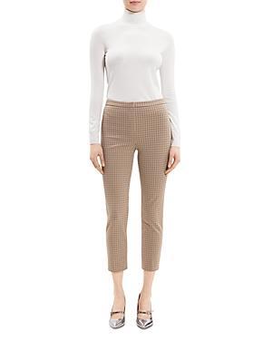 Theory Slim Fit Cropped Houndstooth Pants Product Image