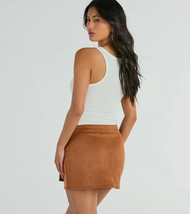 Going Everywhere Belted Faux Suede Skort Product Image