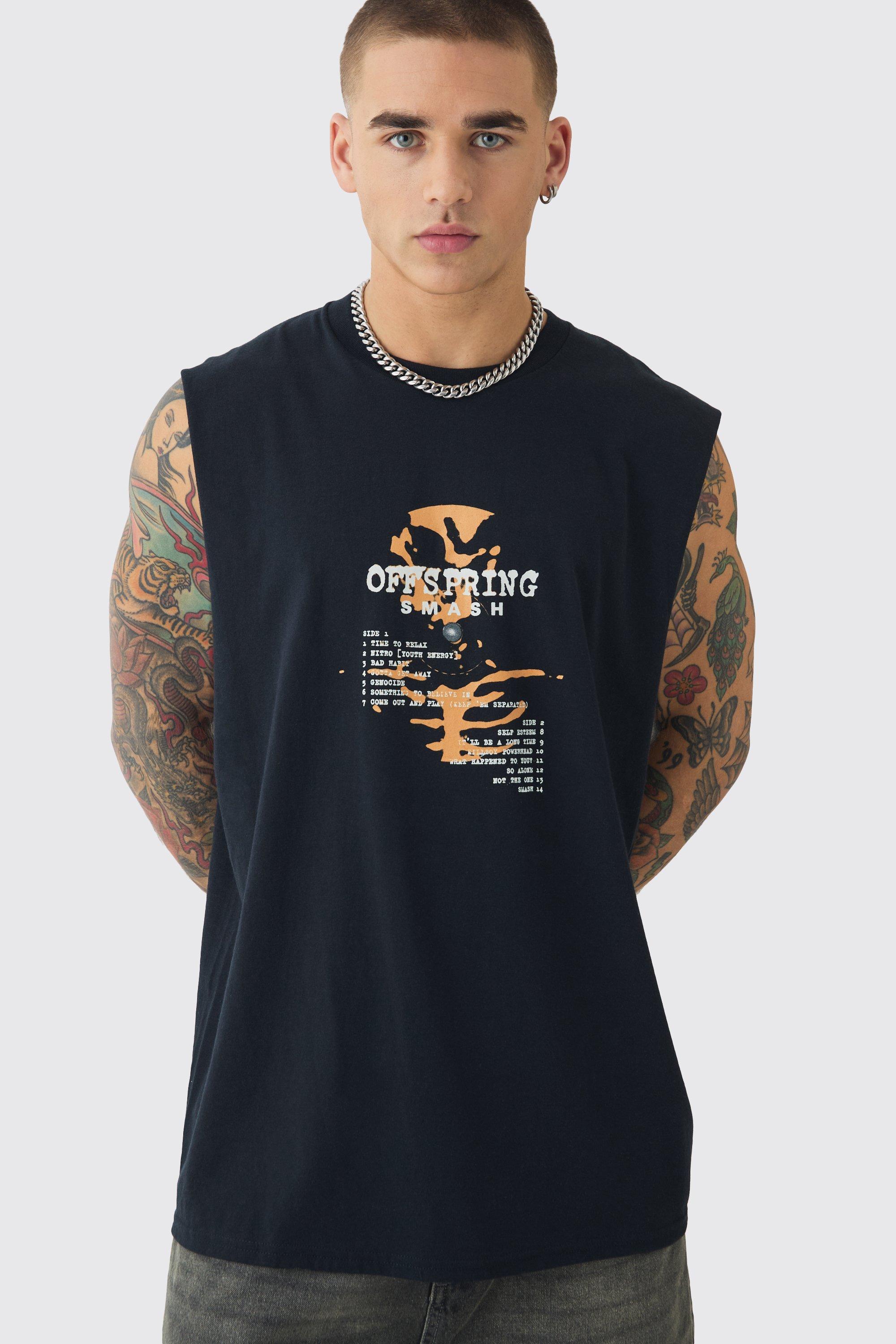 Oversized Large Scale Offspring Band License Tank | boohooMAN USA Product Image