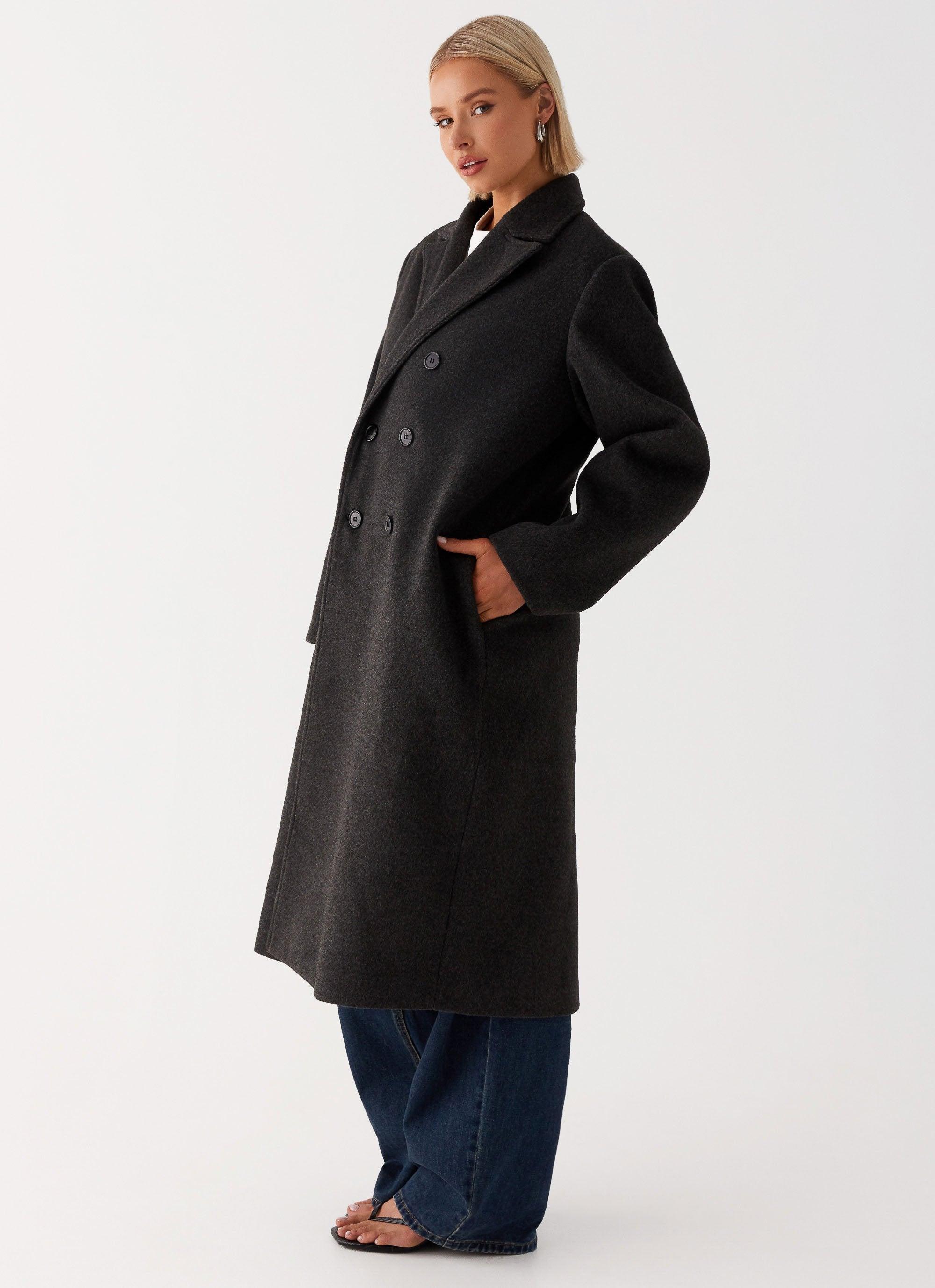 Gianni Double Breast Coat - Charcoal Product Image