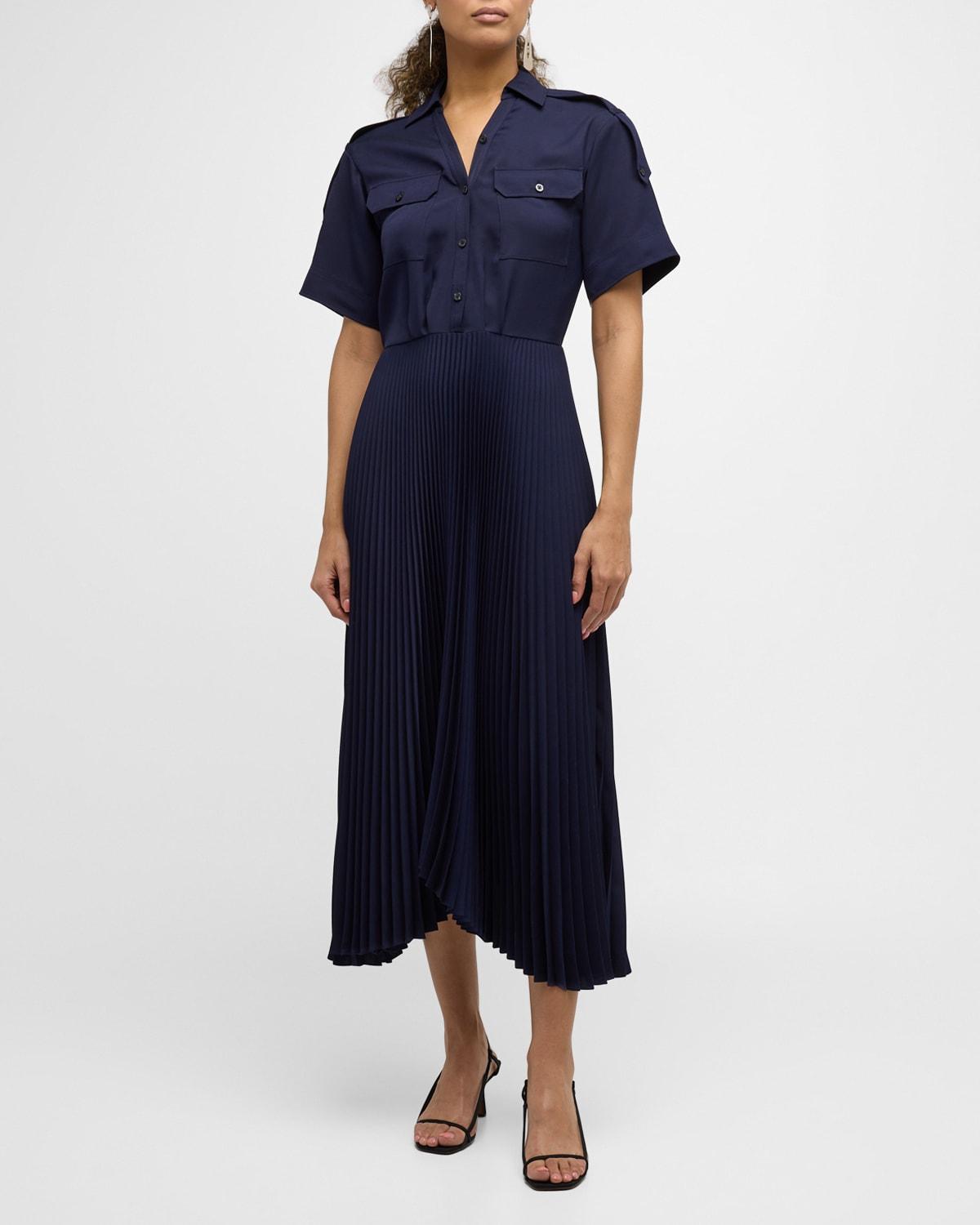 Liam Short-Sleeve A-Line Midi Dress Product Image