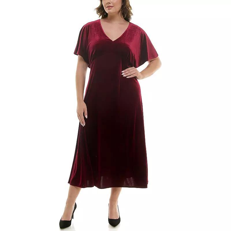 Plus Size Taylor Dolman Sleeve Stretch Velvet Dress, Womens Product Image