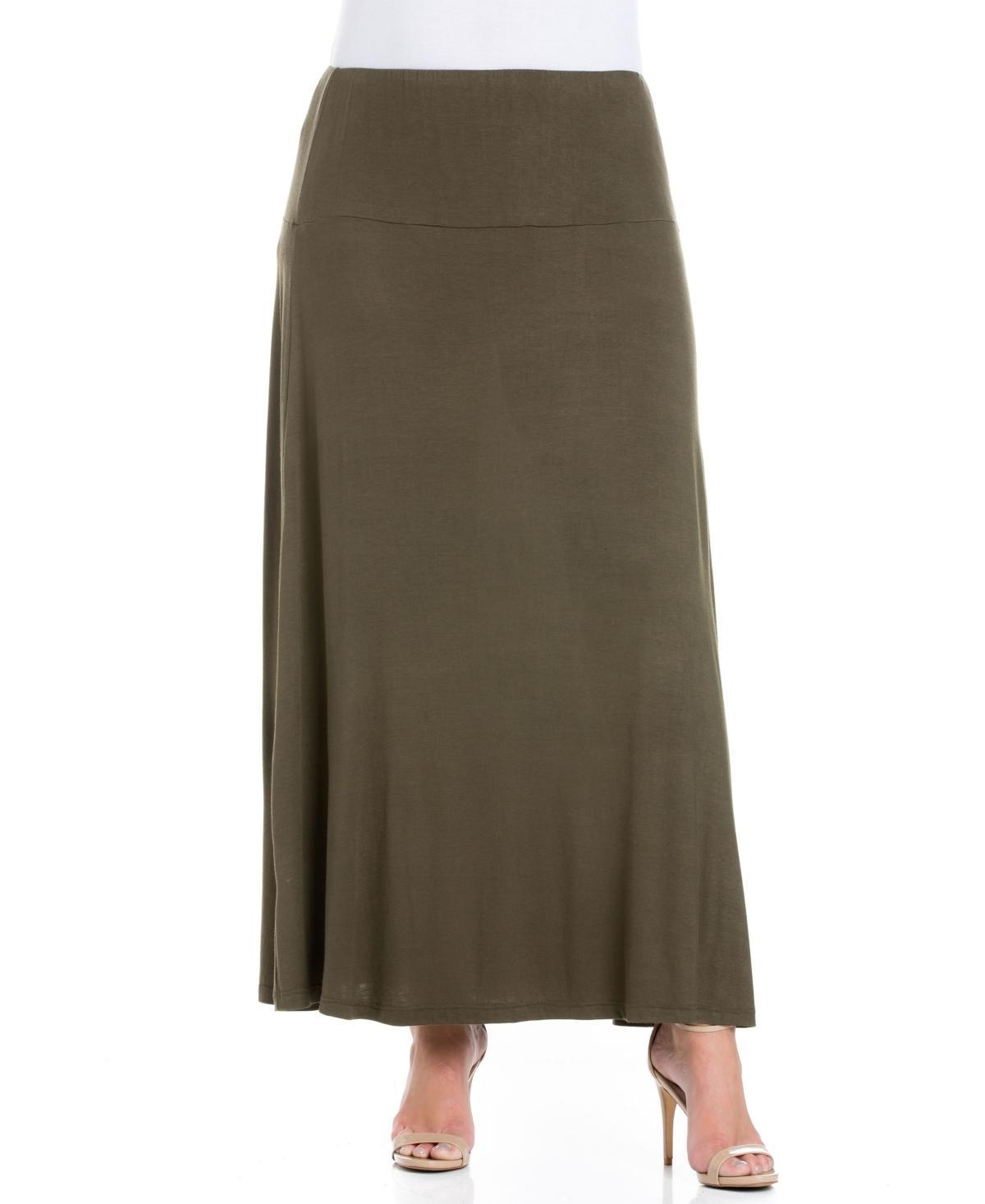 24seven Comfort Apparel Plus Size Maxi Skirt Product Image