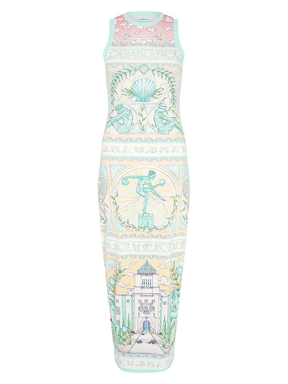 Womens Vase Printed Midi-Dress Product Image