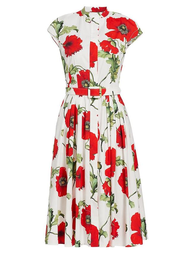 Womens Poppies Cotton Poplin Belted Shirtdress Product Image