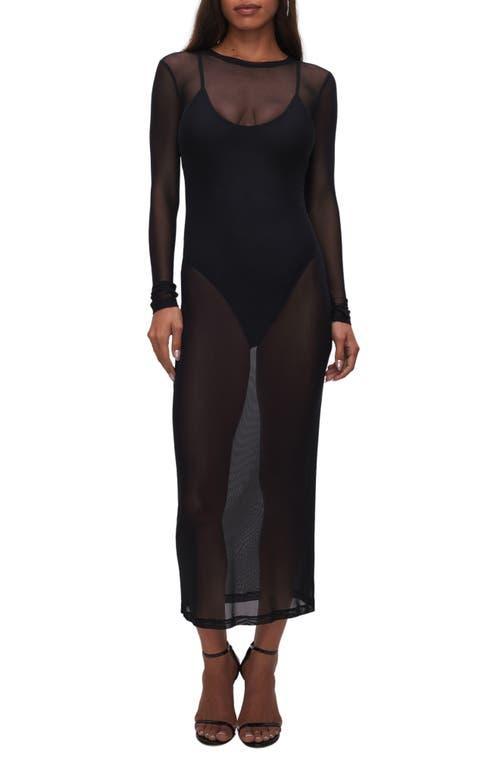 Good American Mesh Swim Cover-Up Maxi Dress Product Image