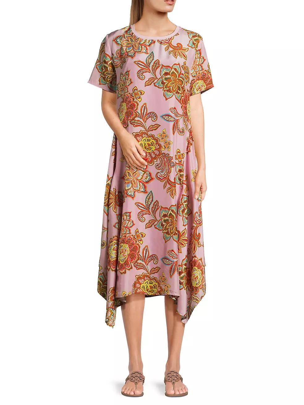 Messina Floral Silk Dress Product Image