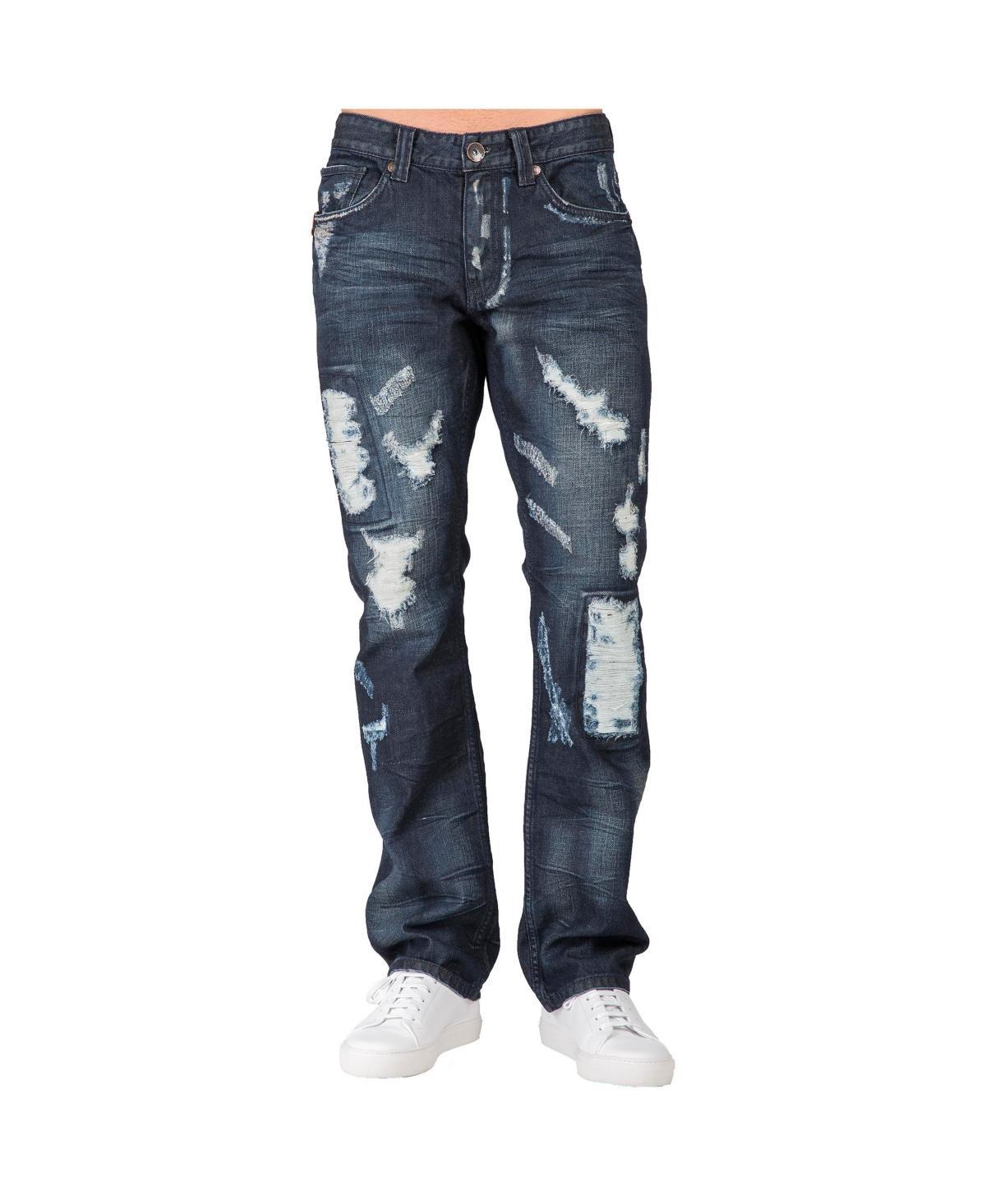 Mens Hand Crafted Wash Slim Straight Premium Denim Jeans Product Image