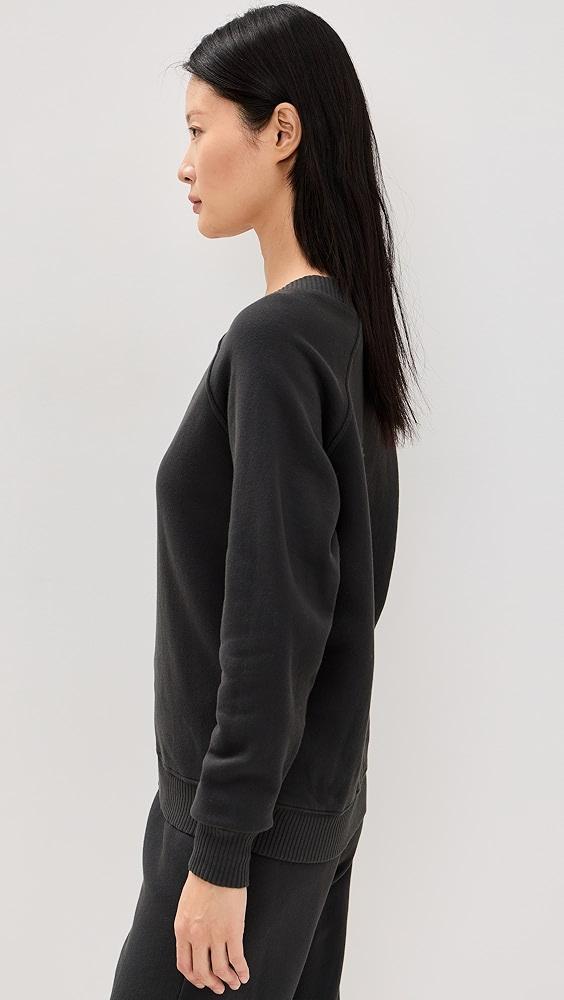 perfectwhitetee Dakota Fleece Long Sleeve V Neck Sweatshirt | Shopbop Product Image