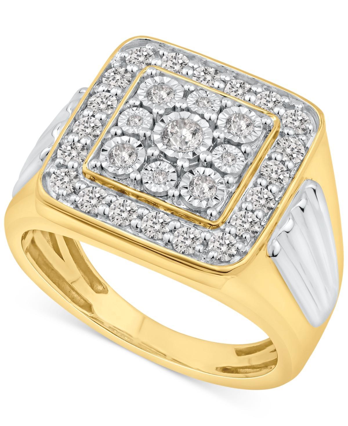 Mens Diamond Cluster Ring (1 ct. t.w.) in 10k Gold Product Image