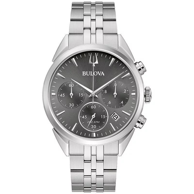 Bulova Mens Classic Stainless Chronograph Bracelet Watch - 96B372 Silver Product Image