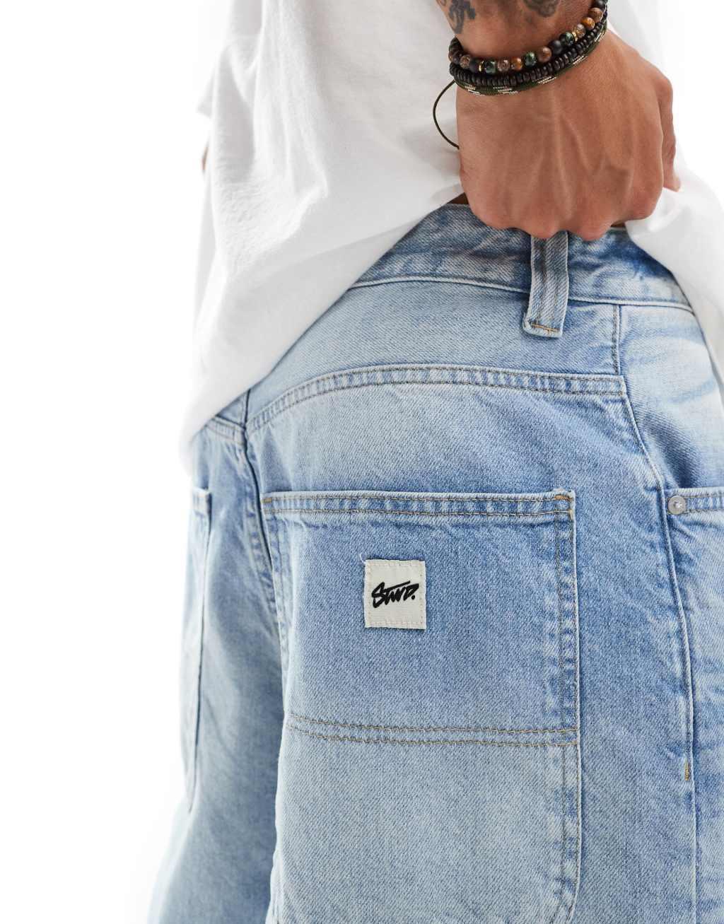 Pull&Bear skater fit jean in light blue  Product Image