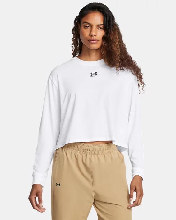 Under Armour Womens Active Campus Boxy Cropped Long-Sleeve T-Shirt Product Image