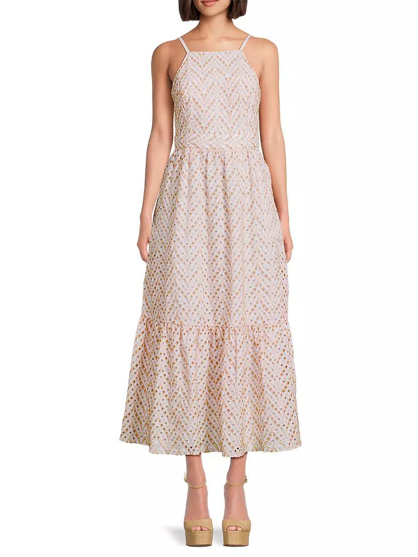 Charlese Eyelet Back Tie Maxi Dress Product Image