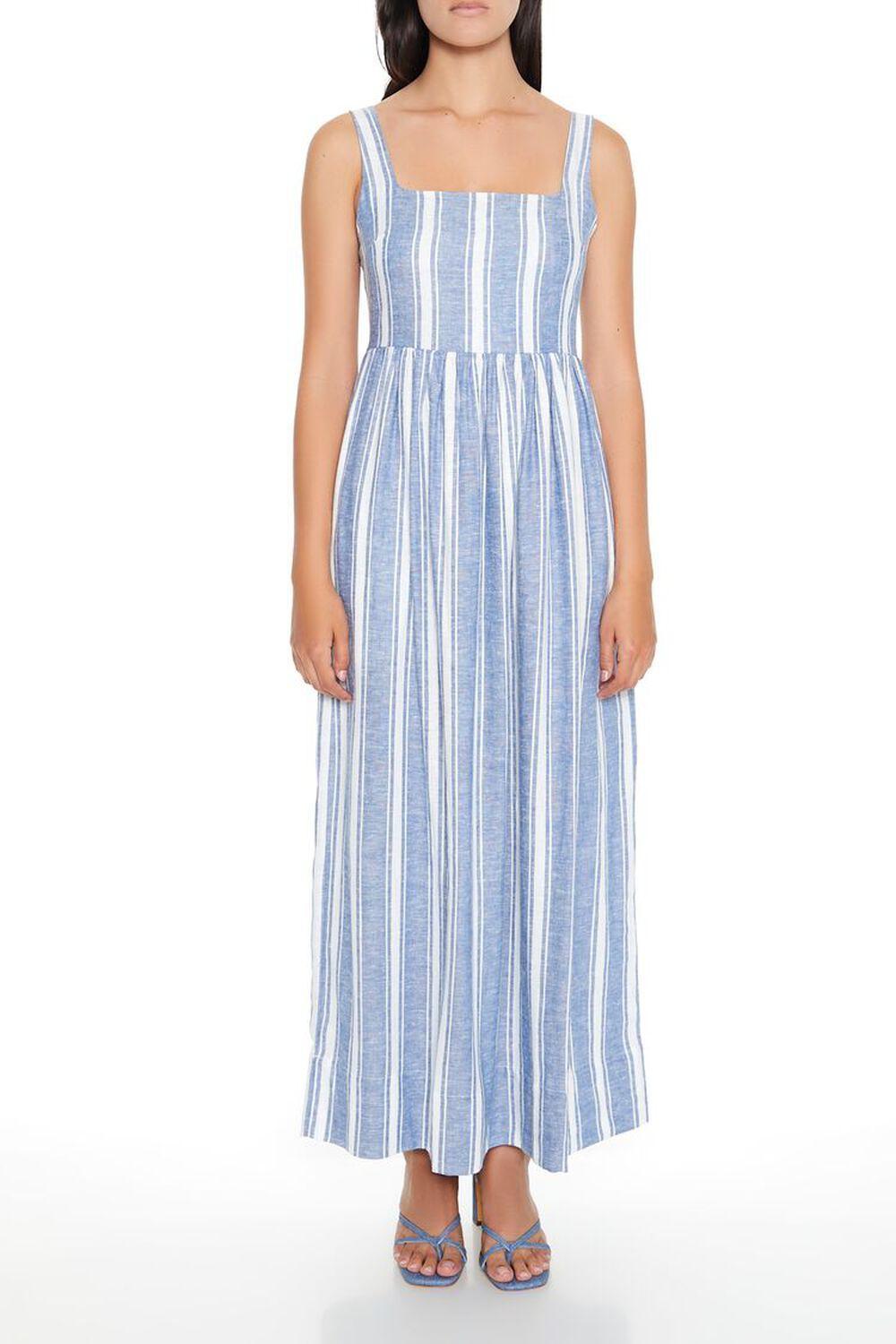 Linen-Blend Striped Maxi Dress | Forever 21 Product Image