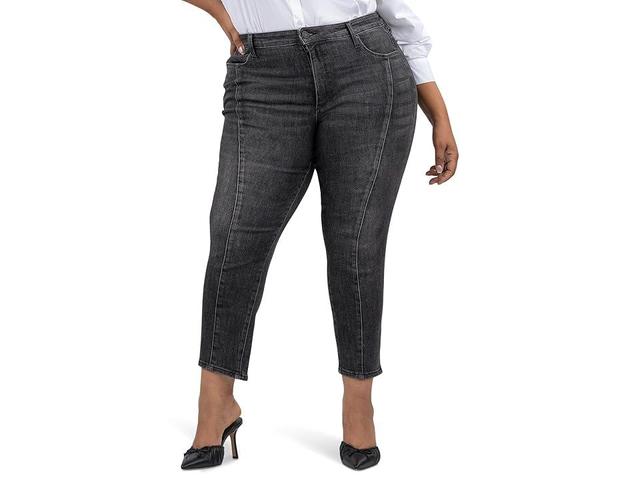 KUT from the Kloth Plus Size Reese High Rise Fab Ab Ankle Straight in Create (Create) Women's Jeans Product Image