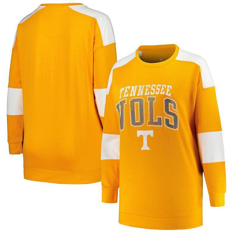 Womens Profile Tennessee Tennessee Volunteers Plus Size Striped Pullover Sweatshirt Product Image