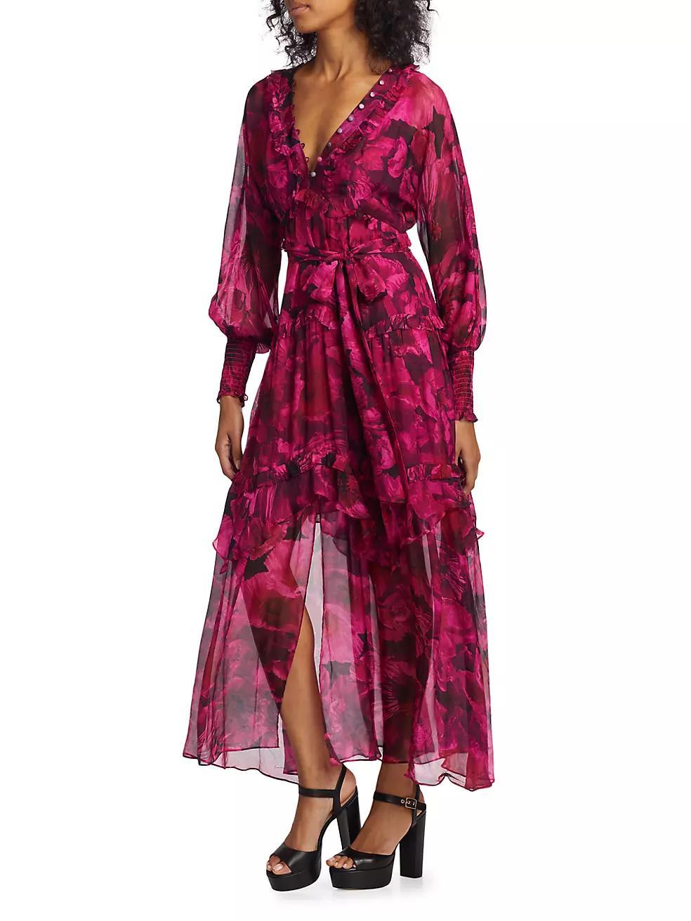 Marchesa Rosa Leilani Tiered Maxi Dress Product Image