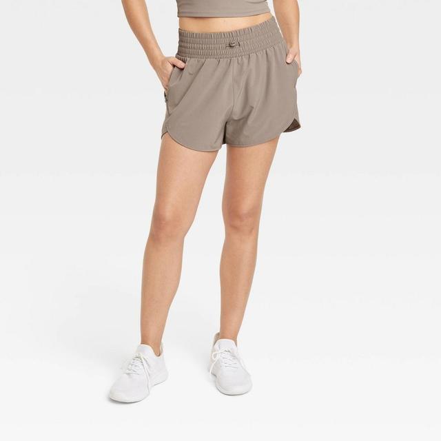 Womens Flex Woven High-Rise Shorts 3 - All In Motion Taupe XL Product Image