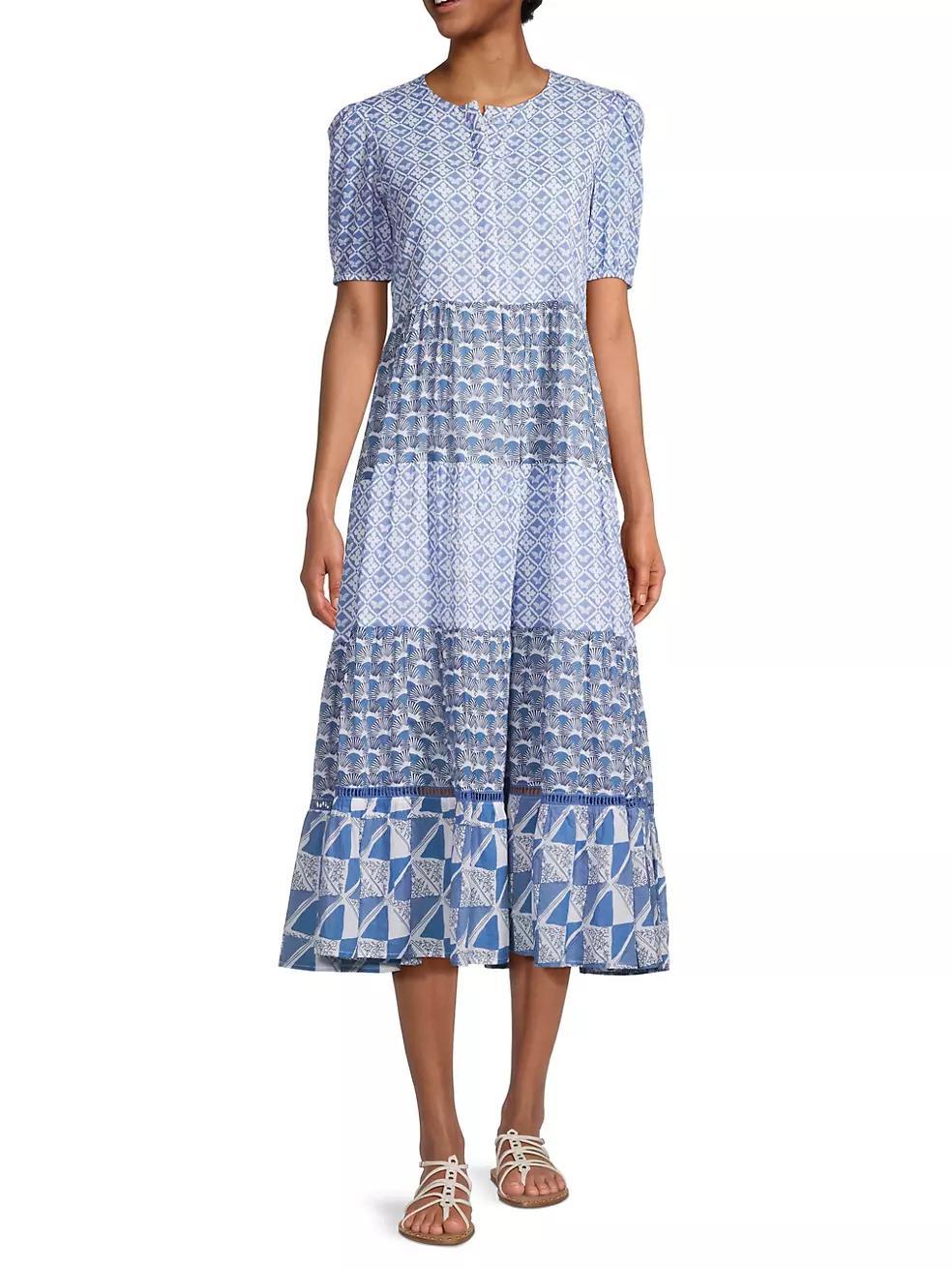 Daphne Printed Cotton Midi-Dress Product Image