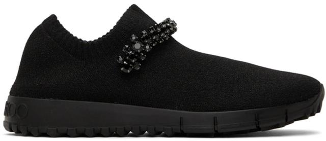 Verona Knit Crystal-strap Trainer Sneakers In Black Product Image