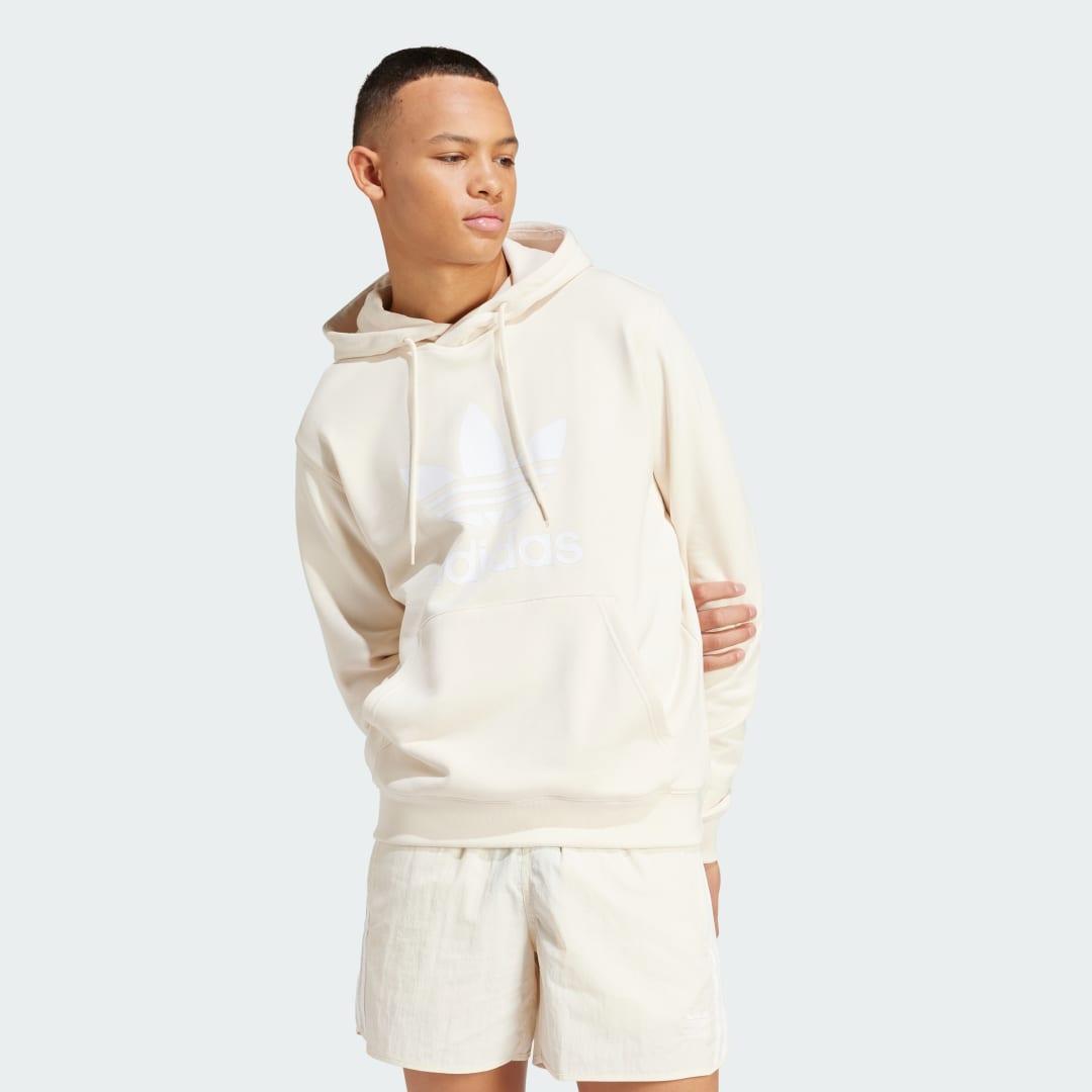 adidas Adicolor Classics Trefoil Hoodie Magic Beige L Mens Product Image