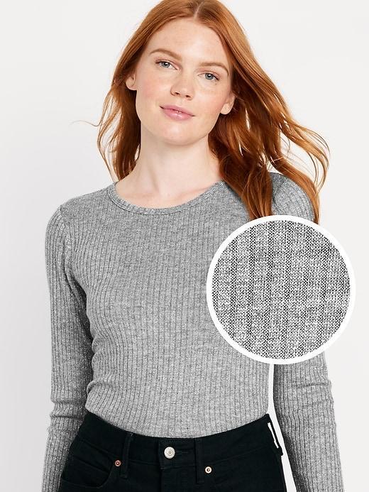 Long-Sleeve Plush Rib-Knit T-Shirt product image