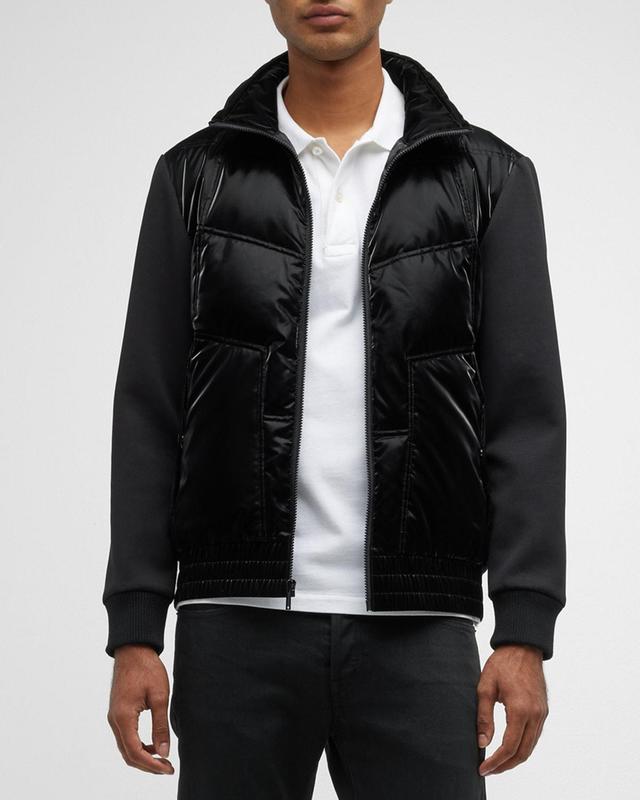 Mens Mixed-Media Quilted Jacket Product Image