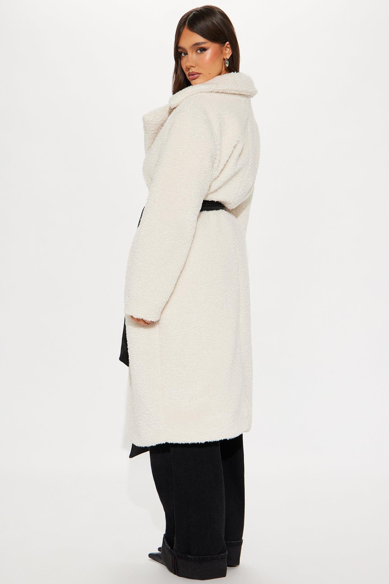 Chiara Faux Fur Trench - Cream Product Image