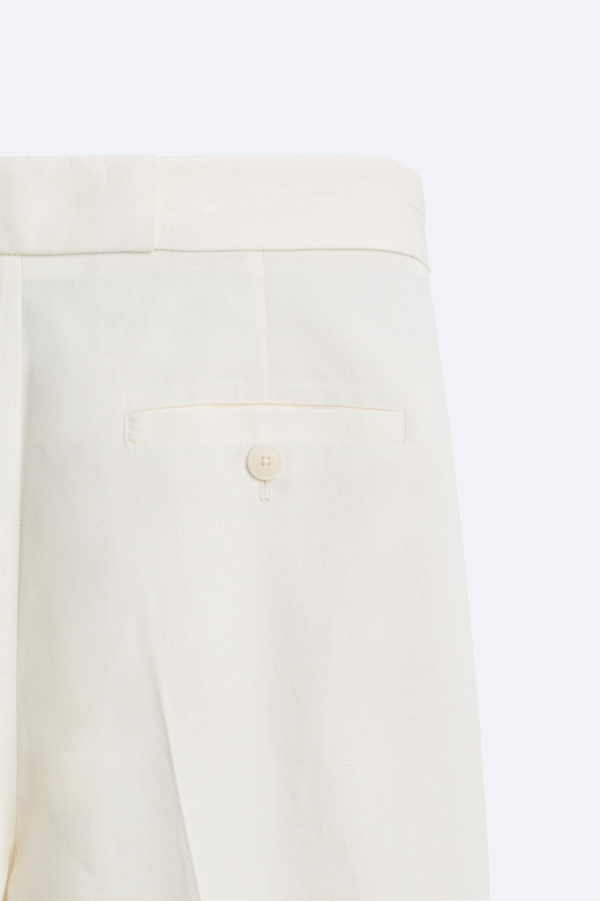 BELTED COTTON - LINEN PANTS Product Image