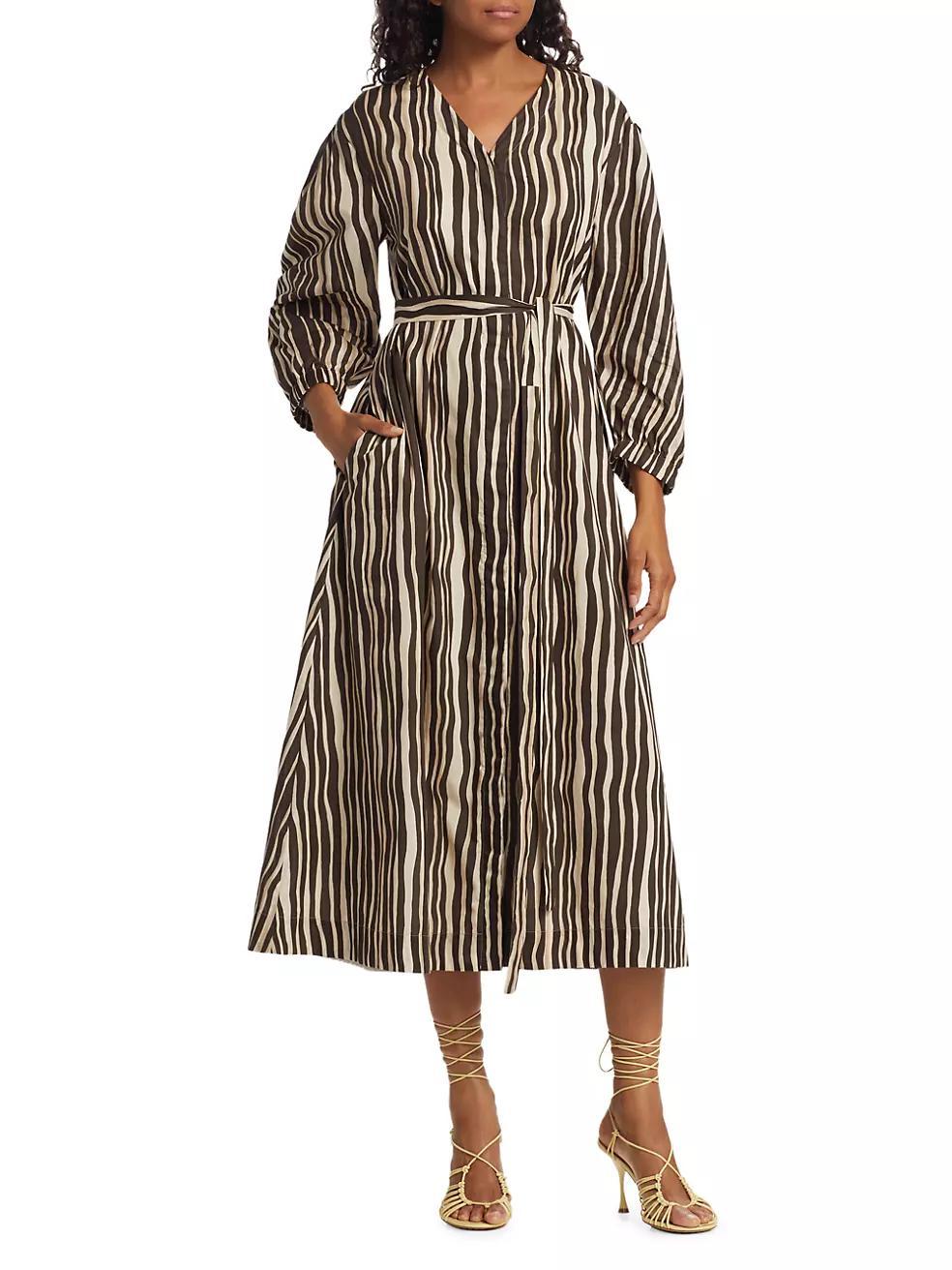 Pomelia Striped Cotton Shirtdress Product Image