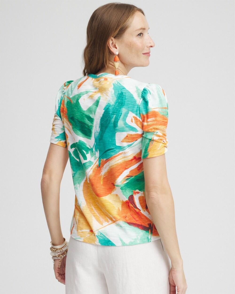 Watercolor Gathered Elbow Sleeve Tee Product Image