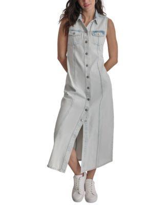 Women's Sleeveless Denim Maxi Dress Product Image