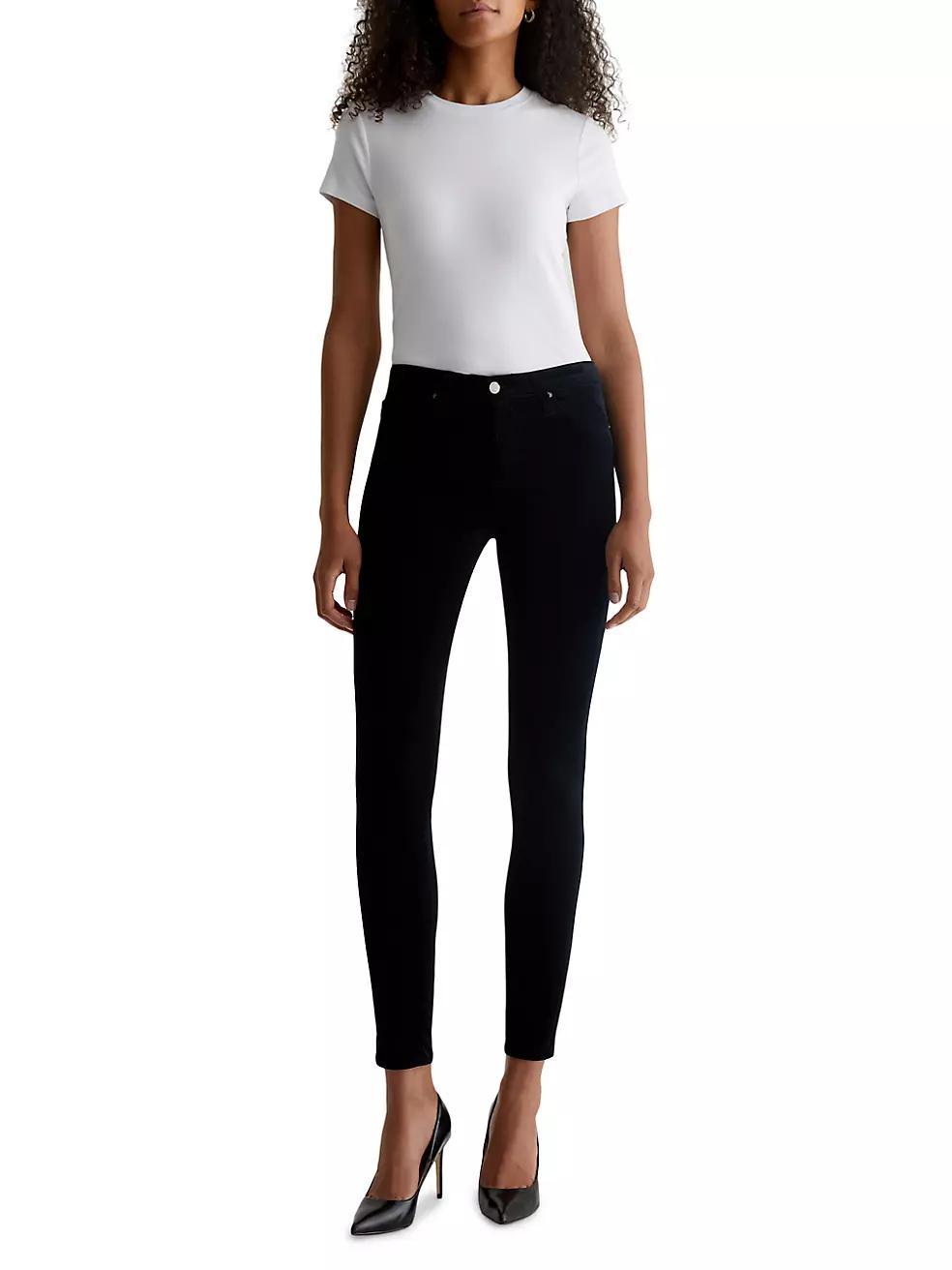 Farrah Velvet Mid-Rise Skinny Jeans Product Image