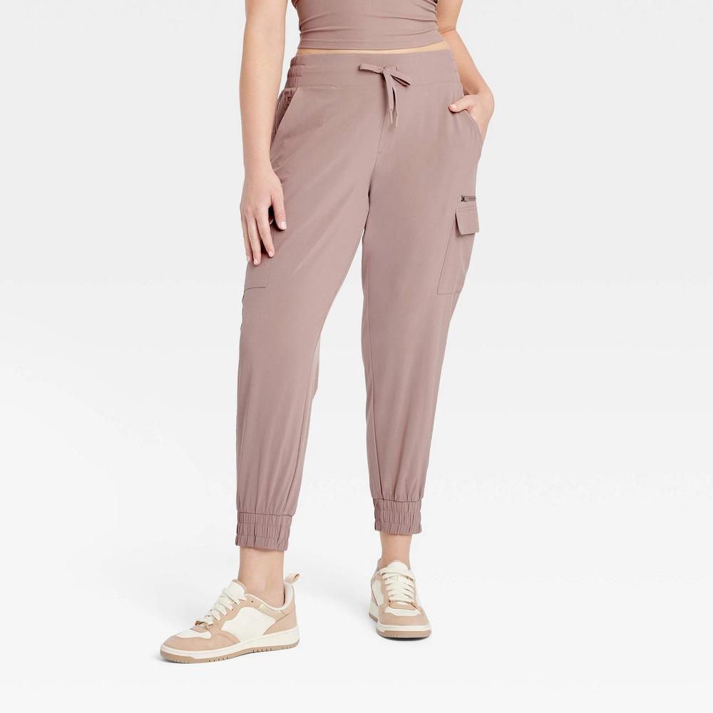 Women's Active Light Mid-Rise Cargo Joggers - All In Motion™ Brown M Product Image