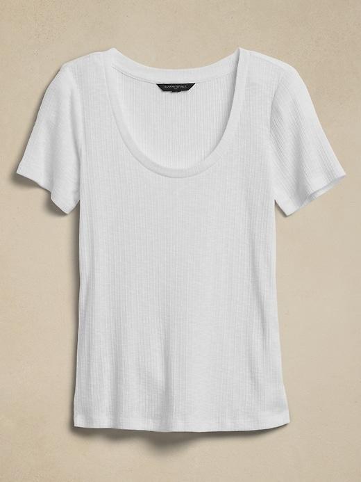 Slub Scoop-Neck T-Shirt Product Image