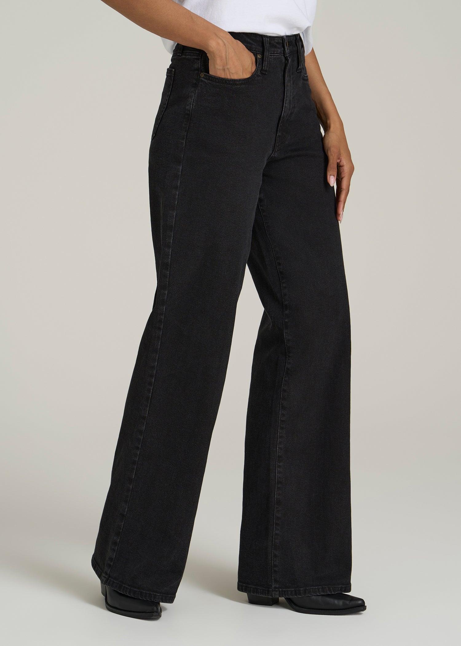 Stevie Wide Leg Jeans for Tall Women in Onyx Black Wash Female Product Image