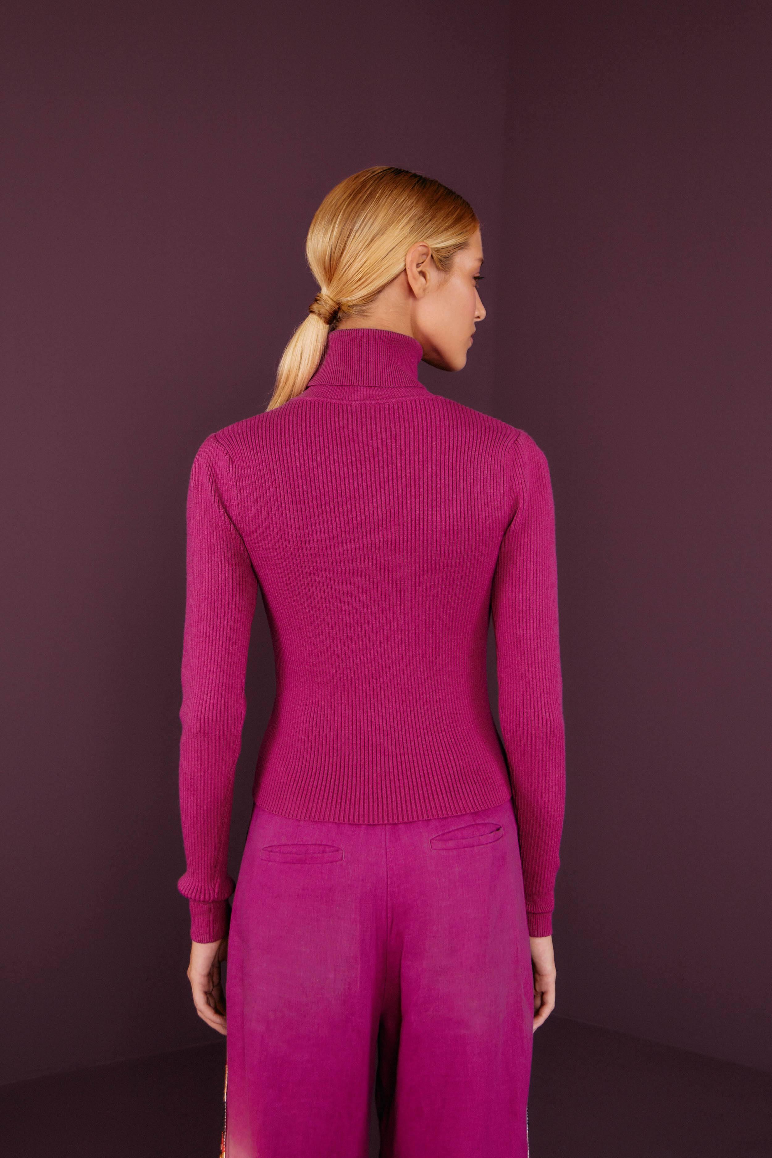 PINK KNIT BLOUSE Product Image