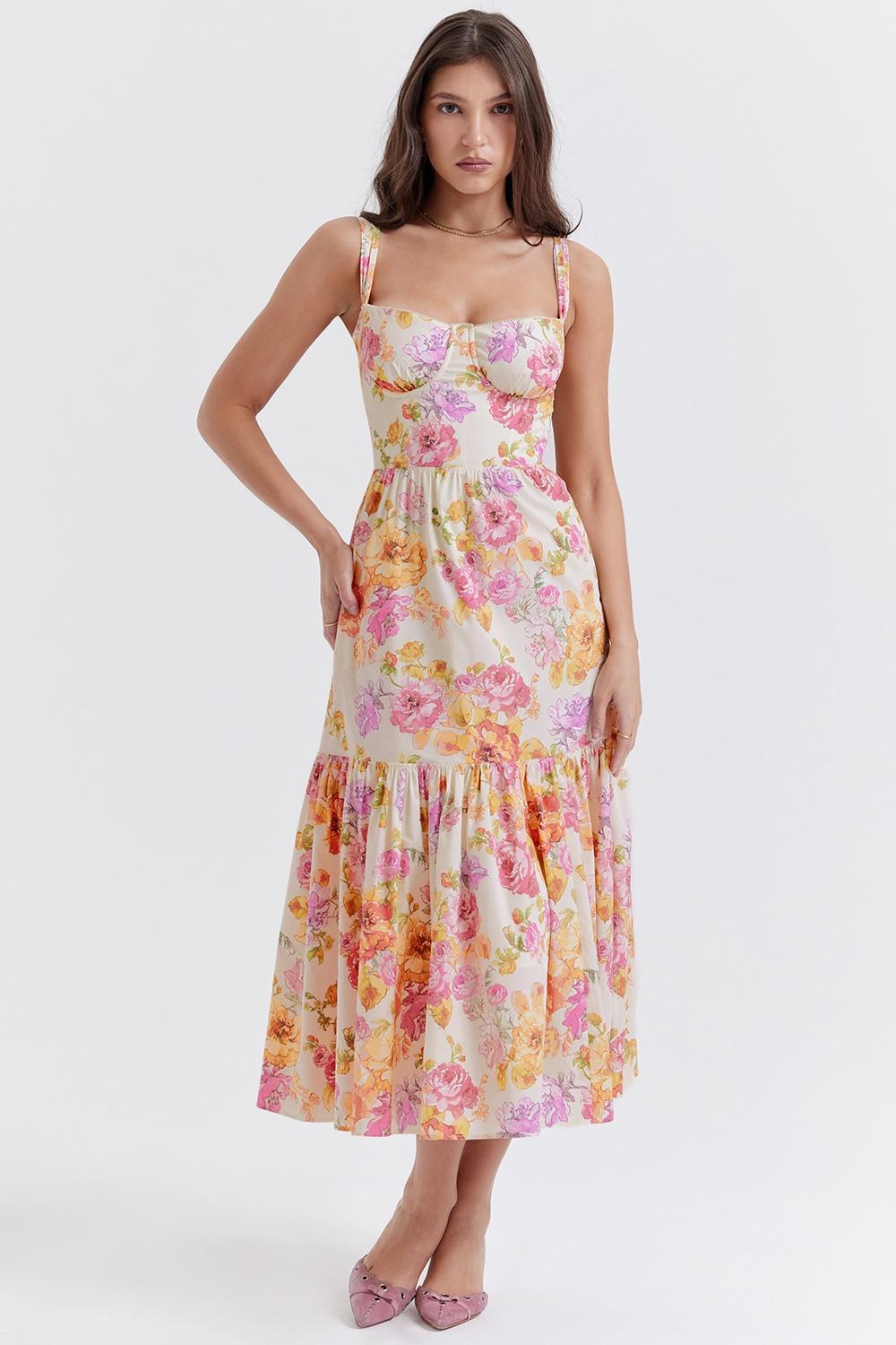 Elia Ivory Floral Midi Sundress Product Image