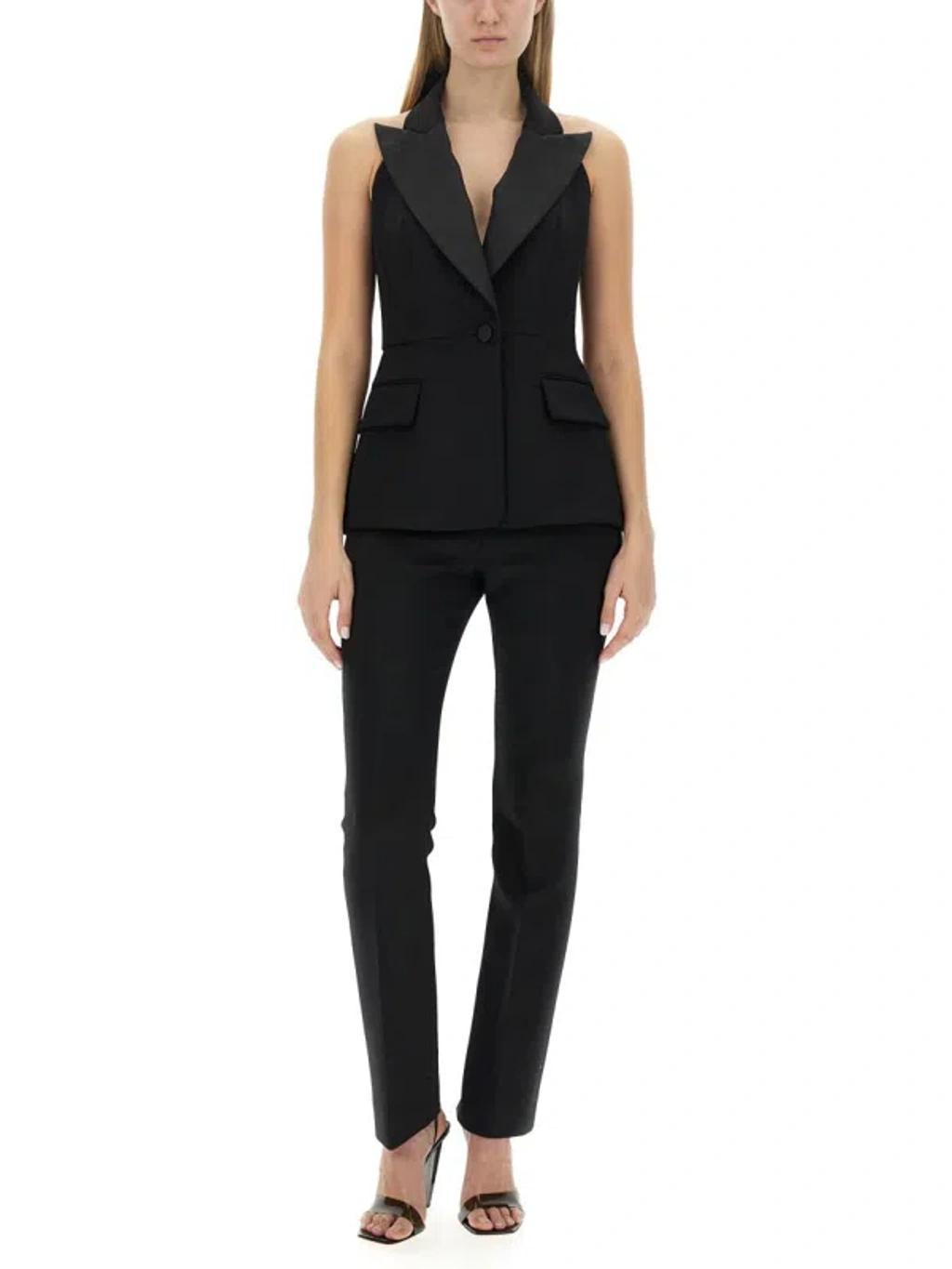 MAX MARA Aletta Halterneck Wool Vest In Black Product Image