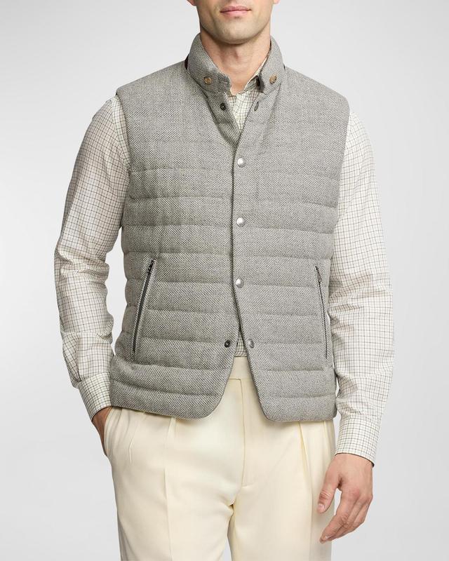 Mens Palmerton Reversible Silk Tweed Down Vest Product Image