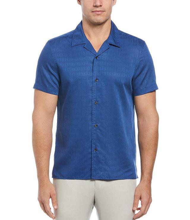 Perry Ellis Jacquard Short Sleeve Woven Camp Shirt Product Image