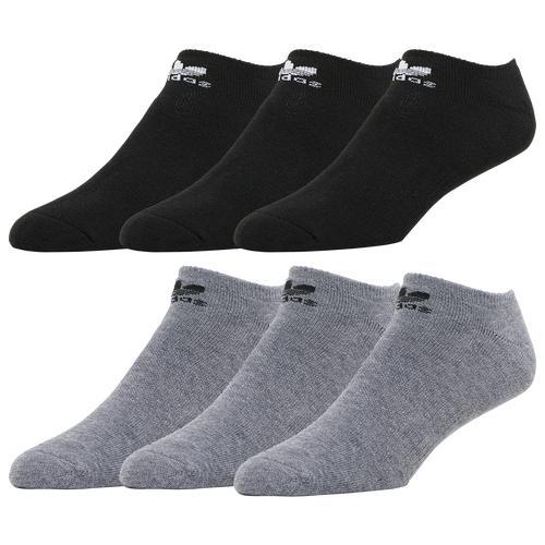 adidas Originals Mens adidas Originals Trefoil Cushioned No Show 6-Pack - Mens Heather Grey/Black Product Image