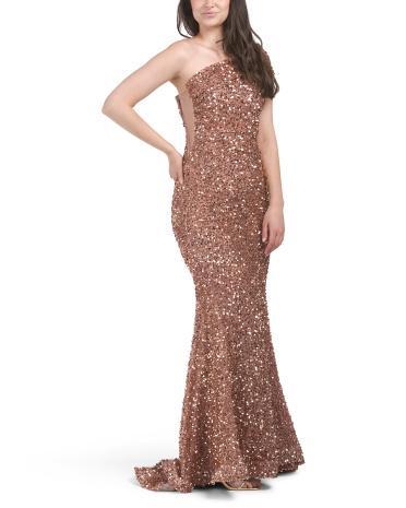 One Shoulder Sequin Mermaid Dress for Women Product Image